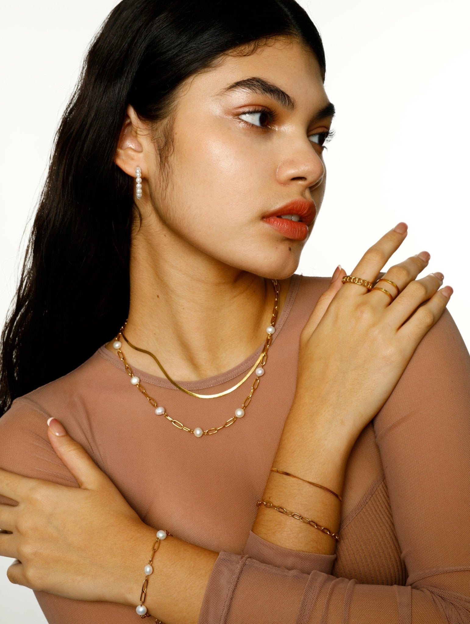 EmyriMira Pearl HoopsEmyriEarringsSilber